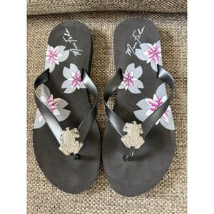 Marc Fisher Rhinestone‎ Frog Flip Flops. Size 8.
